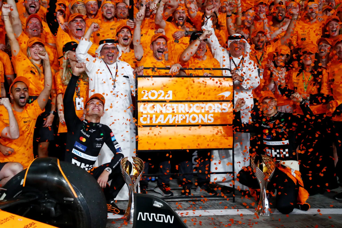 McLaren celebration after the Abu Dhabi Grand Prix. 
(Photo courtesy Peter Fox - Getty Images)